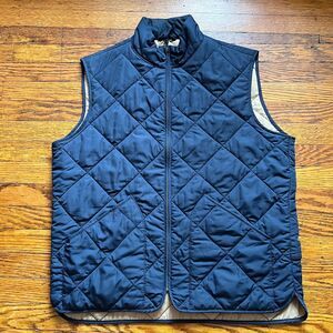 J.Crew Authentic Outerwear Men's M Navy Blue Quilted Full Zip Equestrian Vest